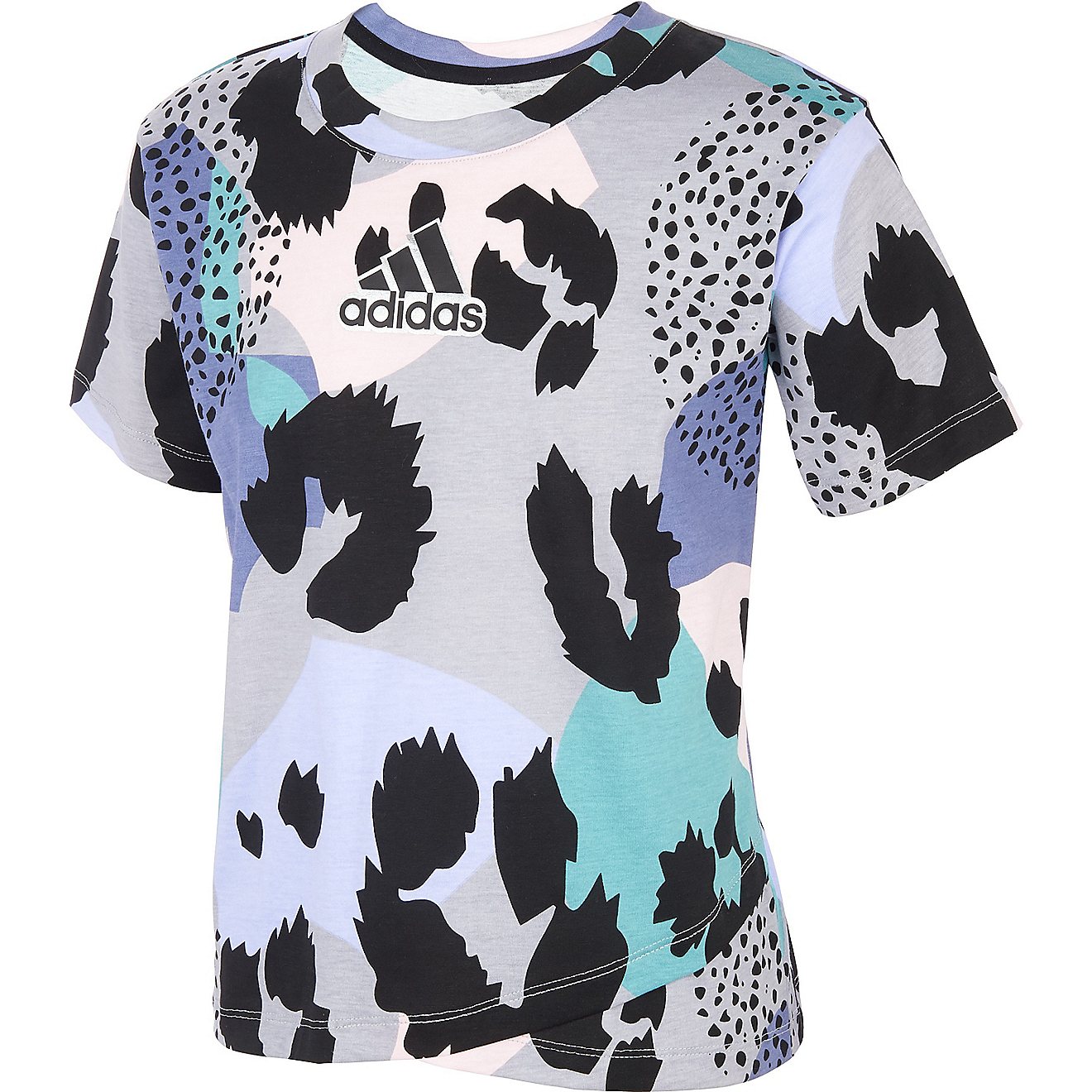 adidas Girls' Allover Print Crossover T-Shirt                                                                                    - view number 5