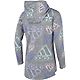 Adidas Girls' Allover Print Heather Hooded Long Sleeve Shirt                                                                     - view number 2 image