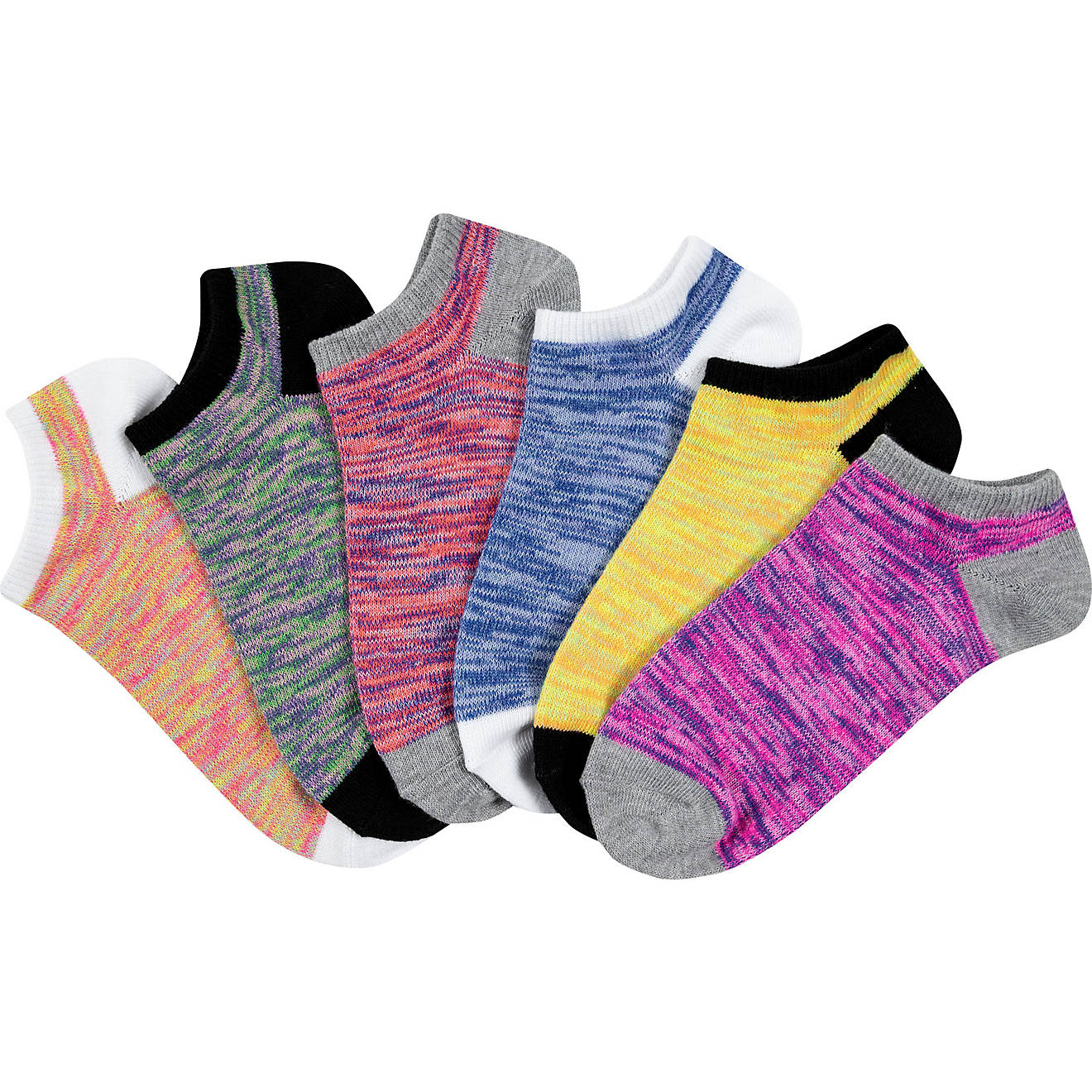 BCG Women’s Space Dye No Show Socks 6 Pack                                                                                     - view number 1