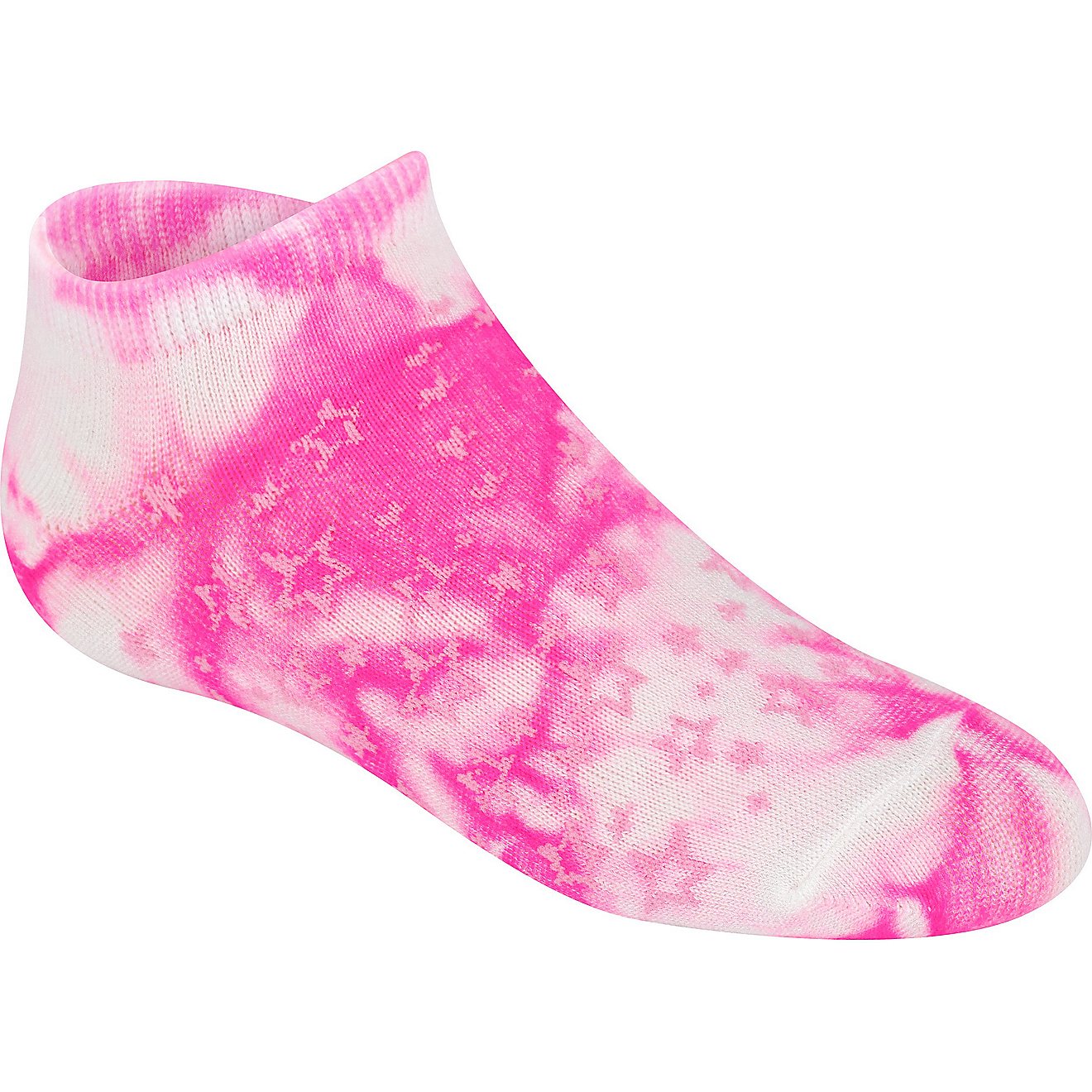 BCG Girls’ Tie-Dye Stars and Solids No Show Socks 6 Pack                                                                       - view number 2