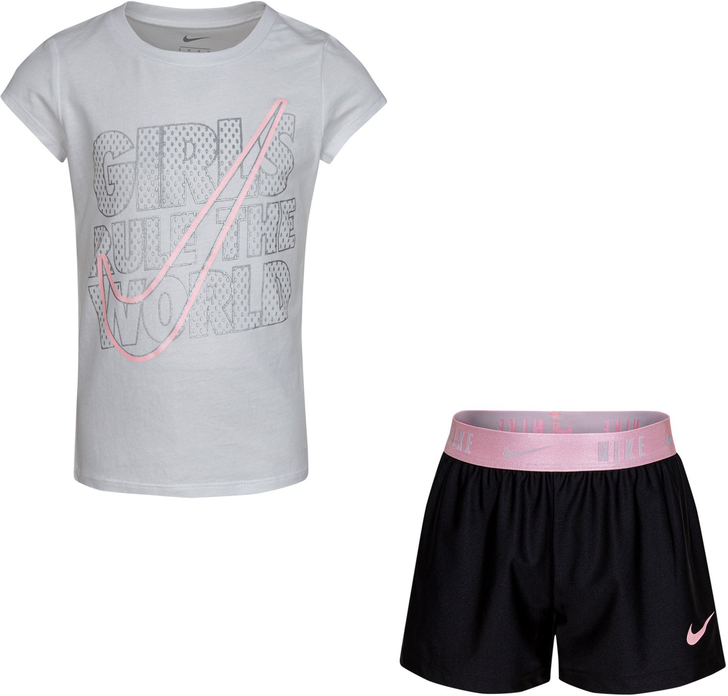 Nike Girls’ 47 Practice Perfect Tshirt and Shorts Set Academy