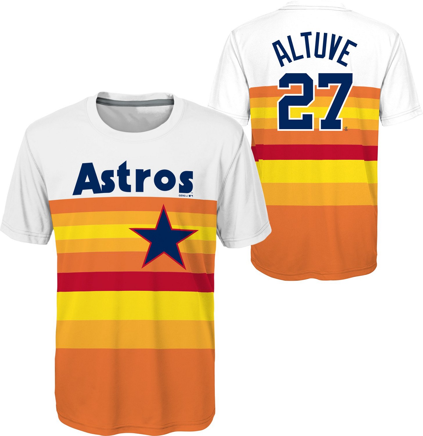 Outerstuff Boys' Houston Astros Altuve Coop N&N Rainbow TShirt Academy