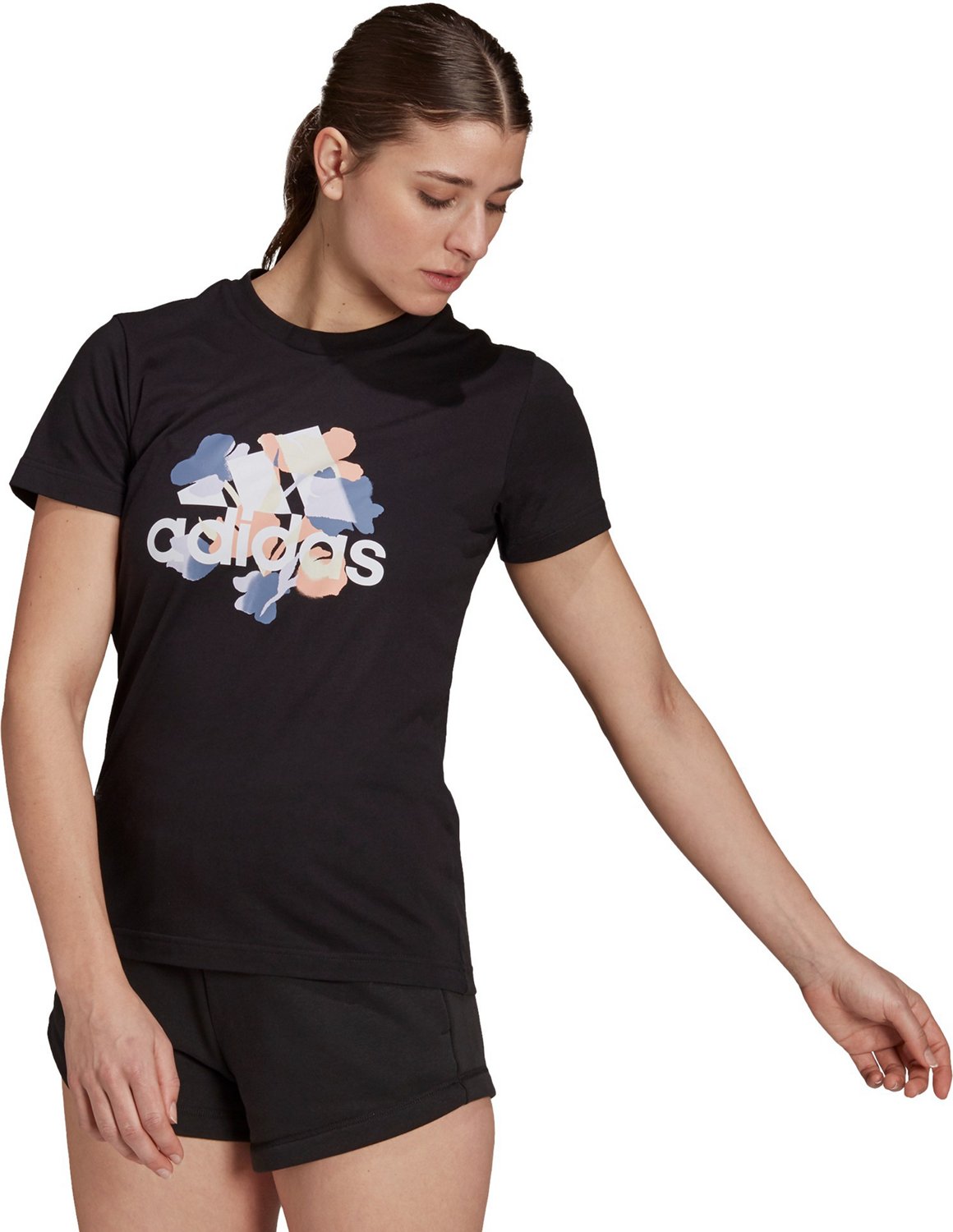 adidas Women's Floral Graphic Short Sleeve Tshirt Academy