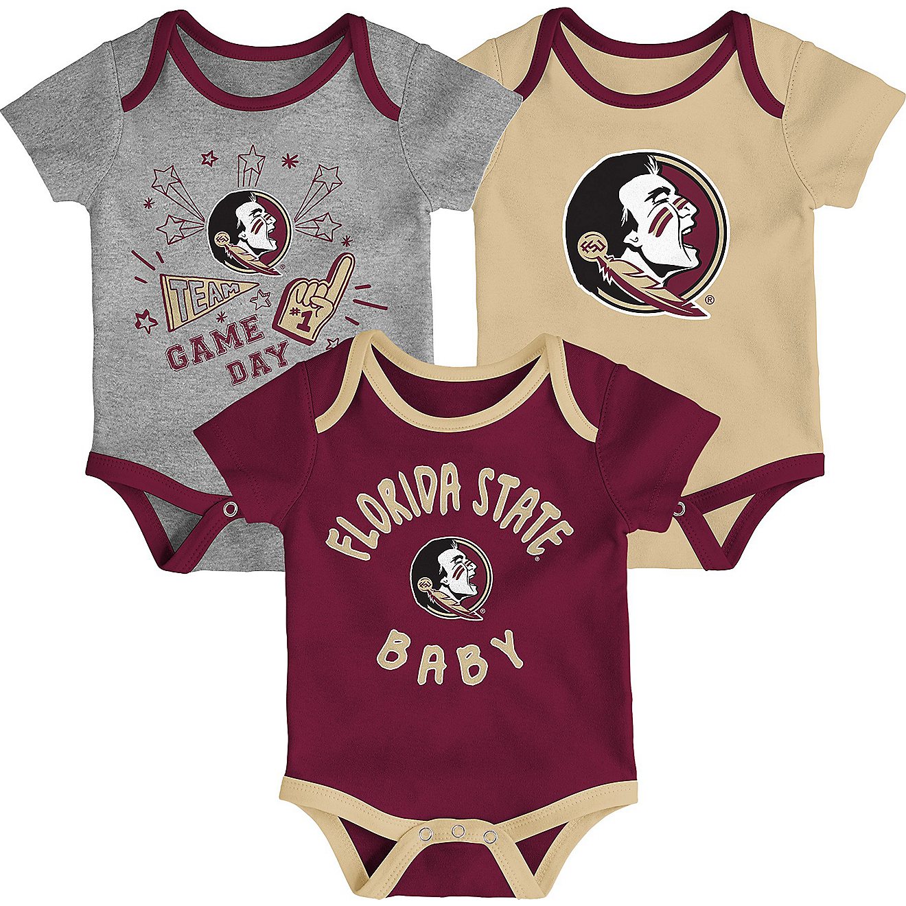 Gen2 Infants' Florida State University Champ Creeper 3-Pack                                                                      - view number 1