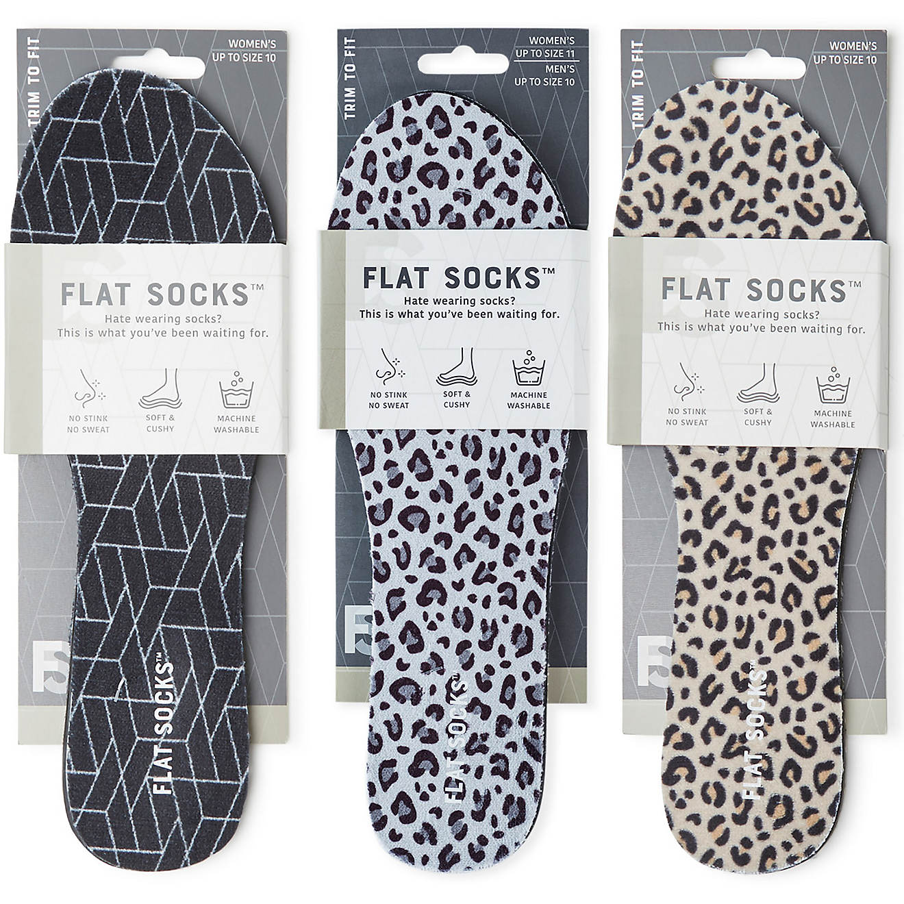 Flat Socks Unisex No-Show Cushioned Trim Terry Socks                                                                             - view number 1