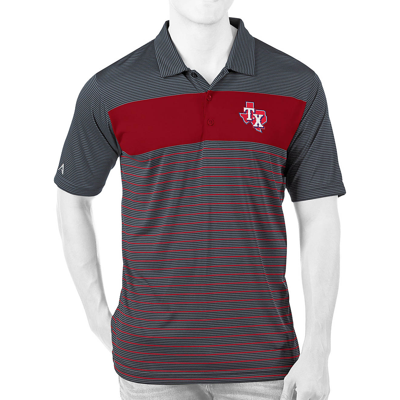 Antigua Men's Texas Rangers Contest Short Sleeve Polo Shirt                                                                      - view number 1