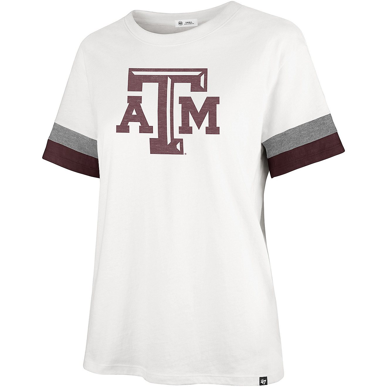 '47 Women's Texas A&M University Premier Frankie SLV Stripe T-shirt                                                              - view number 1
