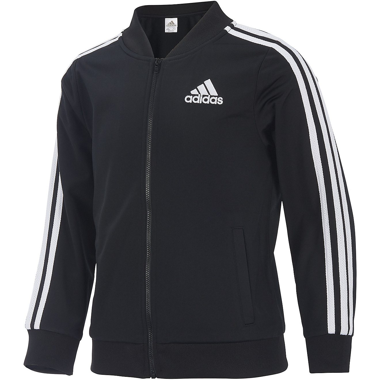adidas Girls' Extended Sizing Size Zip Front Tricot Bomber Jacket                                                                - view number 1