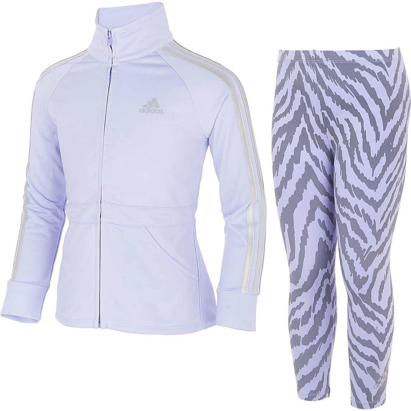 adidas Toddler Girls' Zip Front Tricot Jacket and Cotton Tights Set                                                              - view number 1