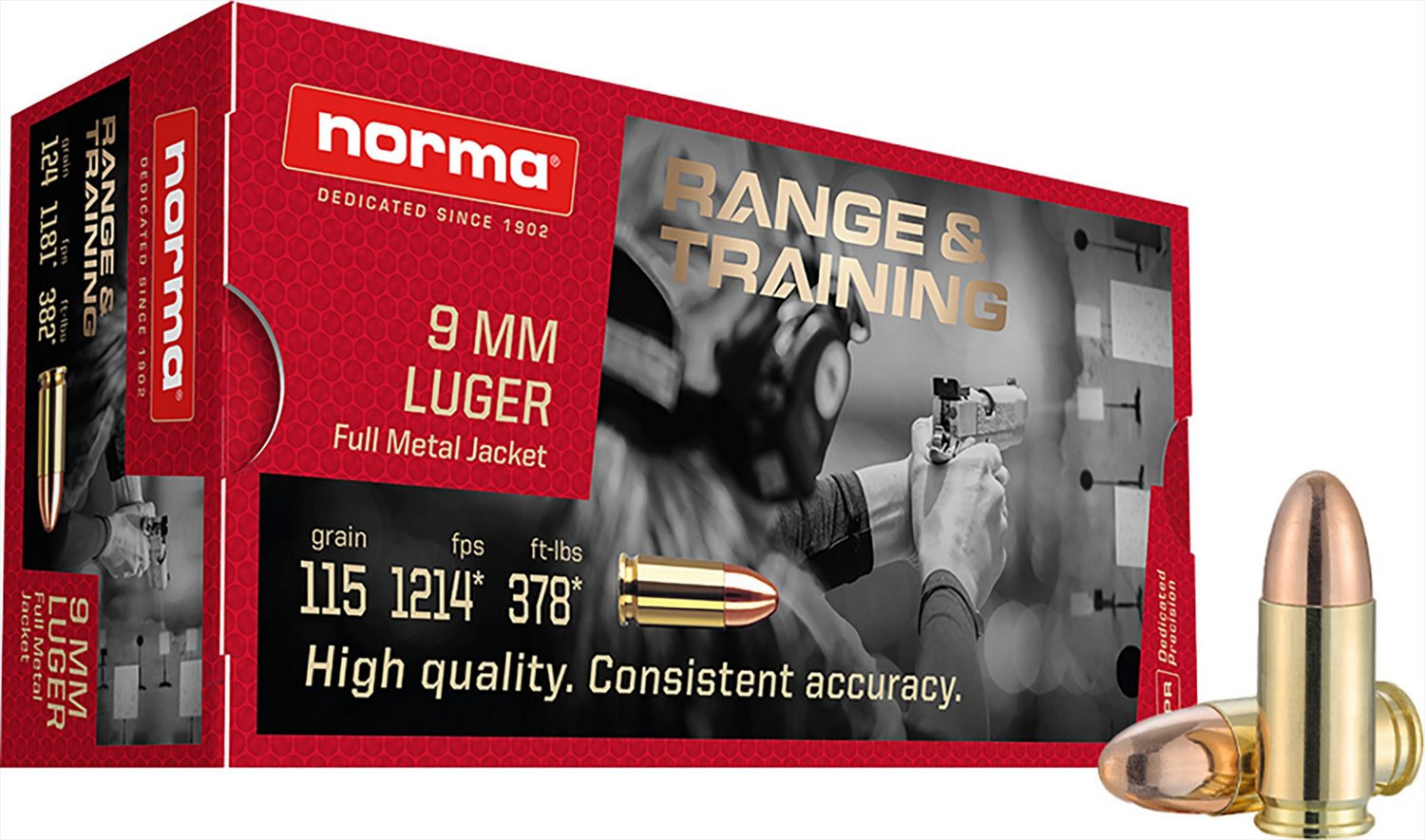 Norma USA 9mm Luger Full Metal Jacket 50Round Ammunition Academy