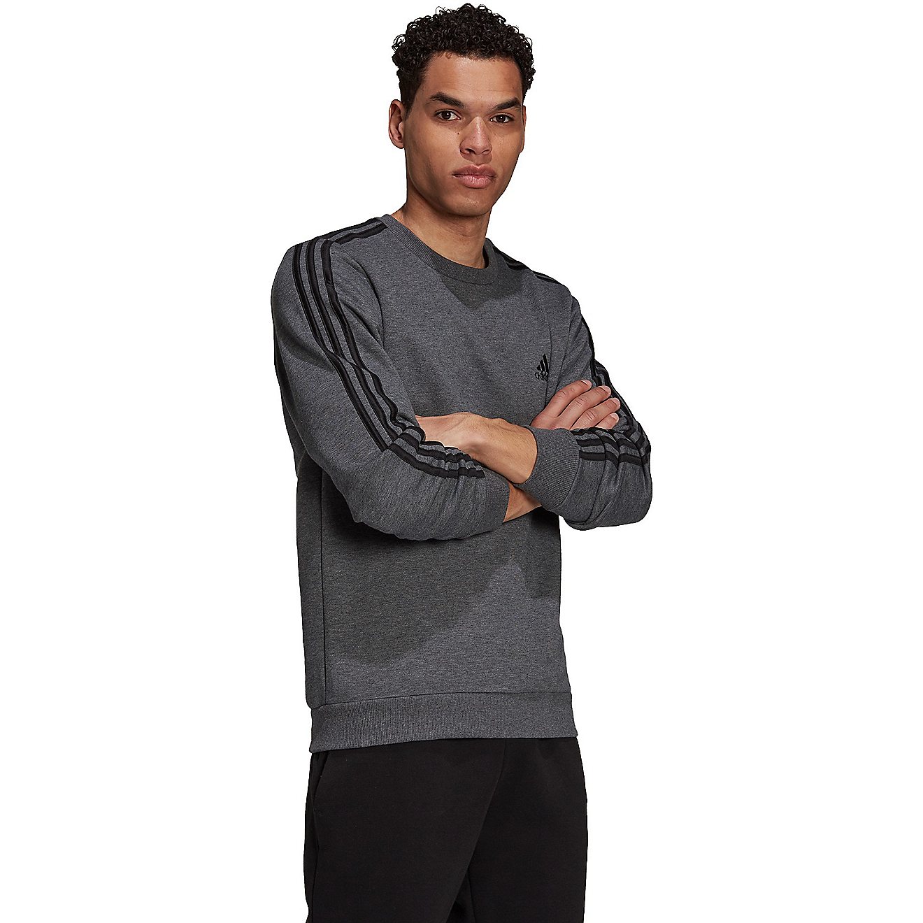adidas Men's Essentials Fleece 3-Stripes Sweatshirt                                                                              - view number 3