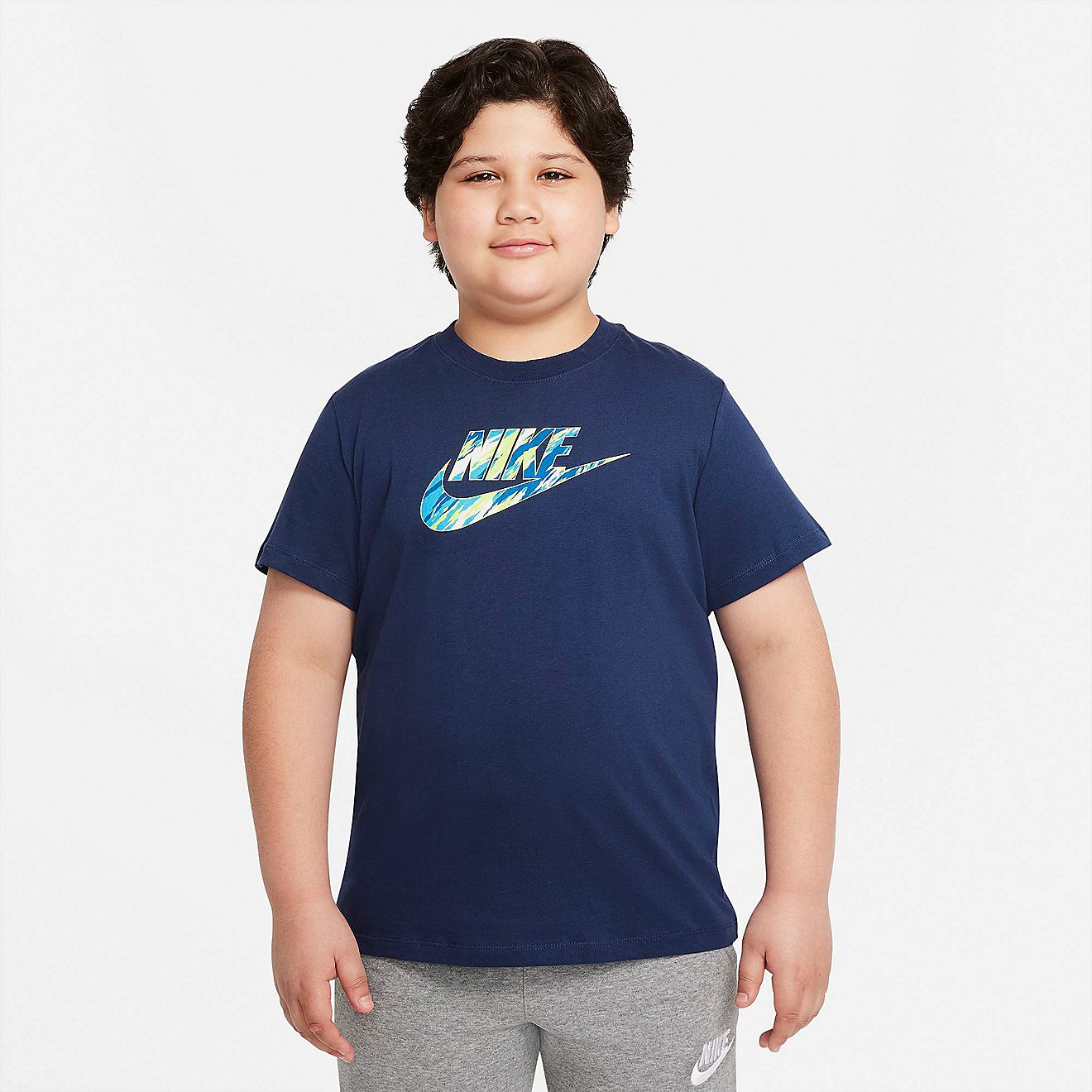 Nike Boys' Nike Sportswear Camo Futura Extended Sizing Short Sleeve T-shirt                                                      - view number 1