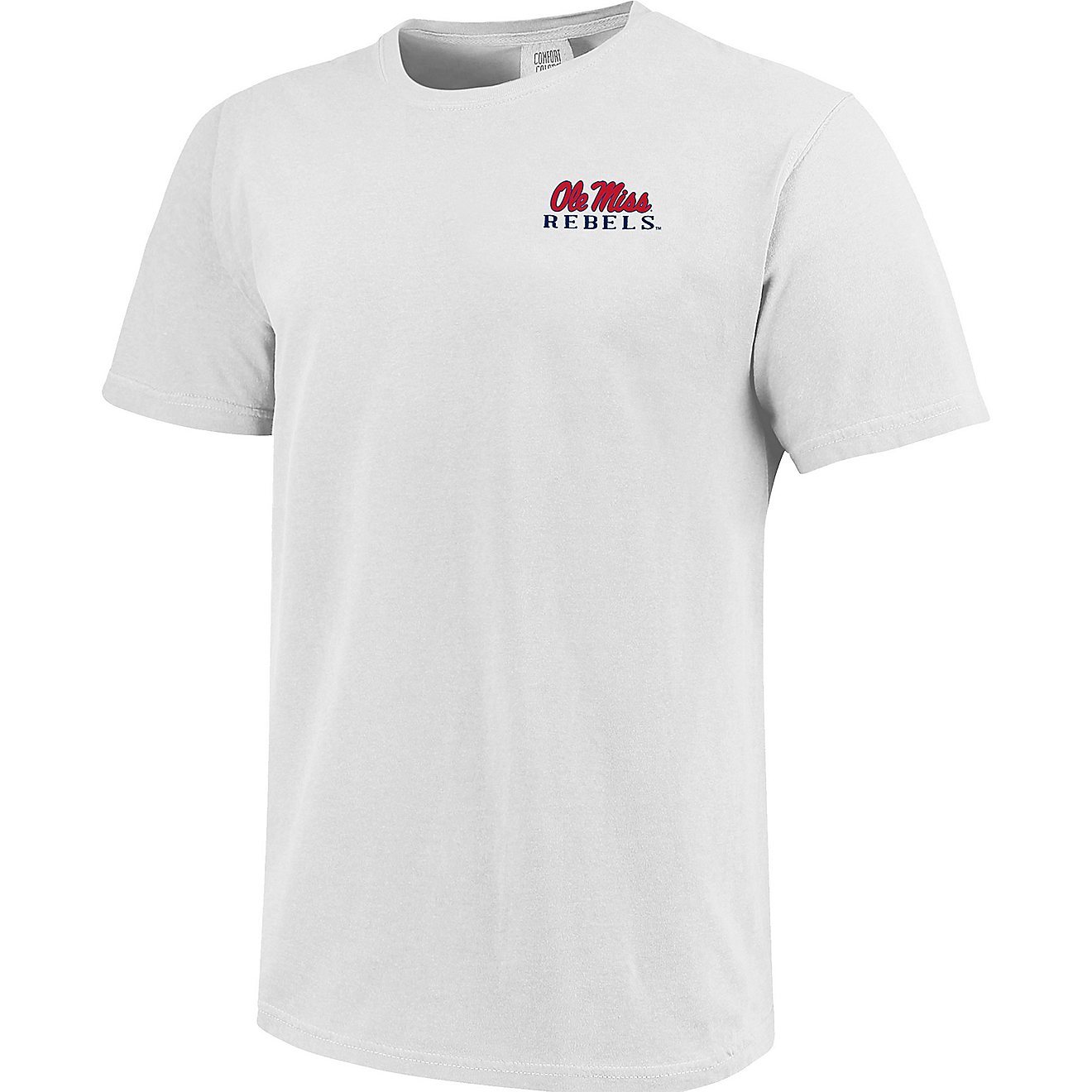 Image One Women's University of Mississippi Comfort Color Double Flag Puppy Short Sleeve T-shirt                                 - view number 3