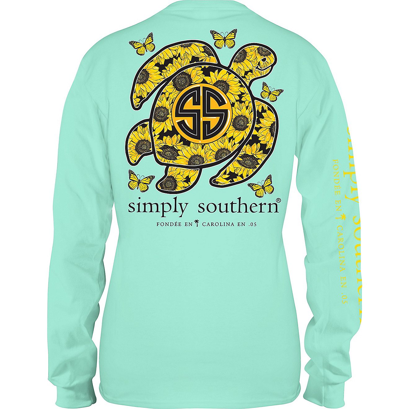 Simply Southern Women's Sunflower Turtle Long Sleeve T-Shirt                                                                     - view number 2