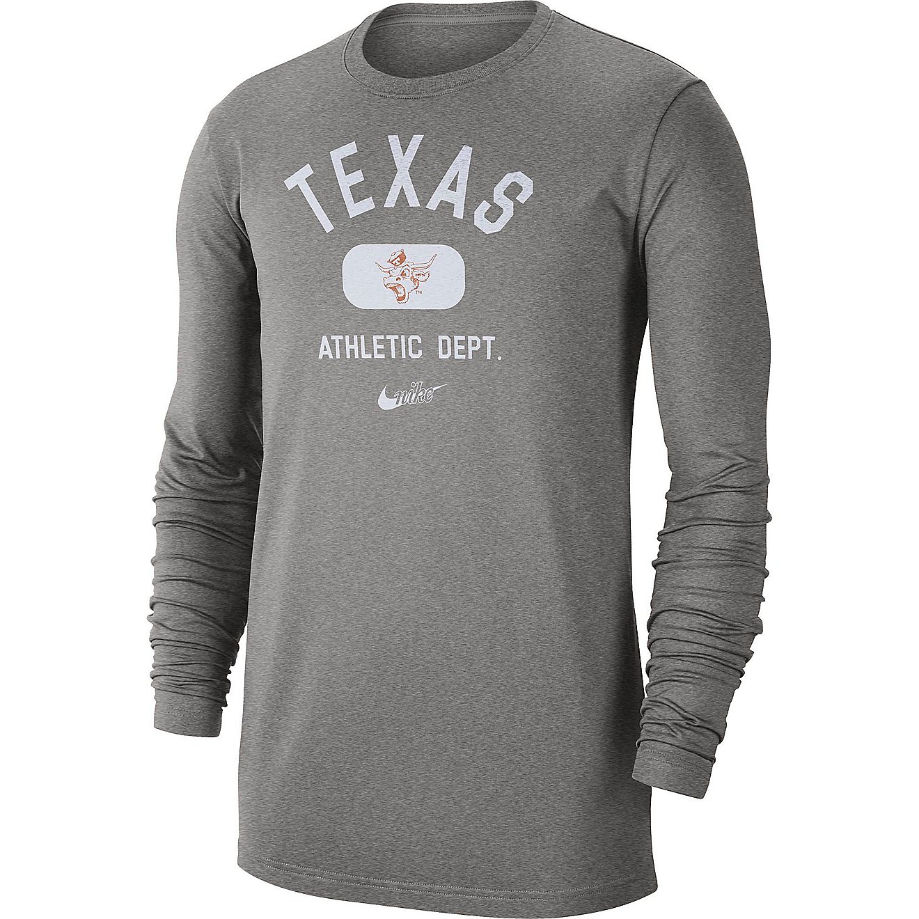 Nike Men's University of Texas Textured Long Sleeve T-Shirt                                                                      - view number 1