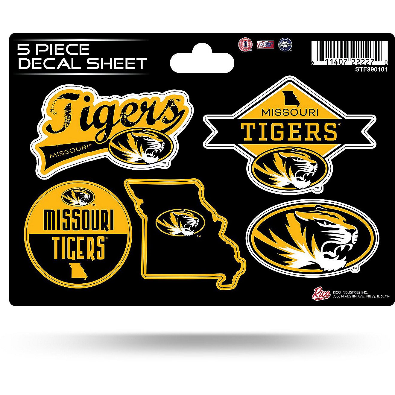 Rico University of Missouri 5-Piece Sticker Sheet                                                                                - view number 1