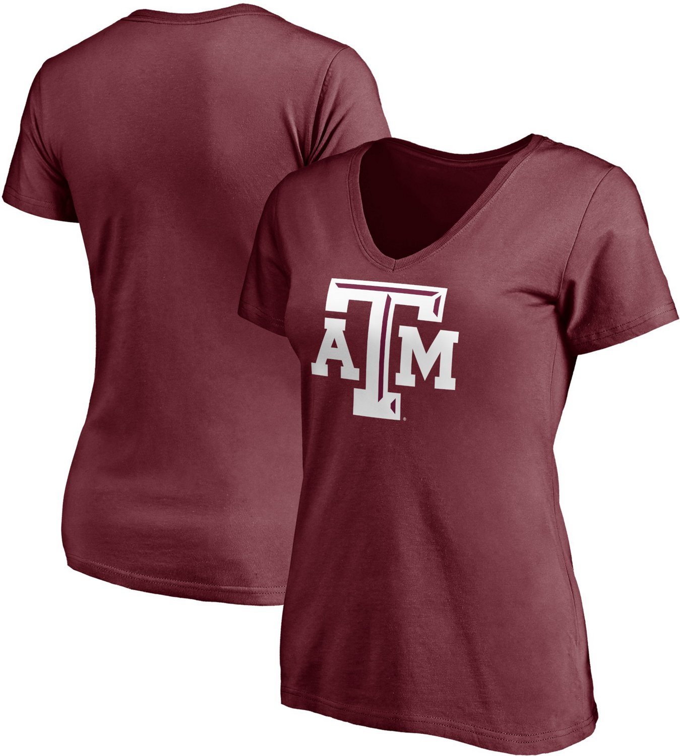 Fanatics Women's Texas A&M University Primary Logo VNeck Short Sleeve