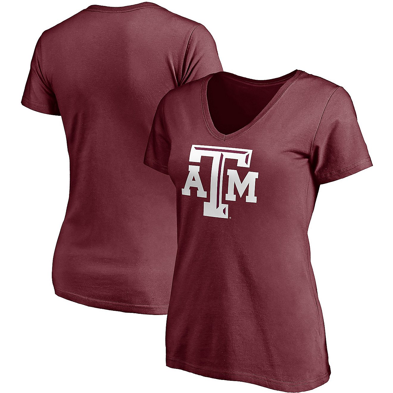 Fanatics Women's Texas A&M University Primary Logo V-Neck Short Sleeve T-shirt                                                   - view number 1