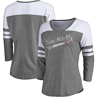 Fanatics Women's Texas A&M University Sport Resort TB Over The Top V-Neck 3/4-Sleeve T-shirt                                    