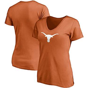 Fanatics Women's University of Texas Primary Logo V-Neck Short Sleeve T-shirt                                                   