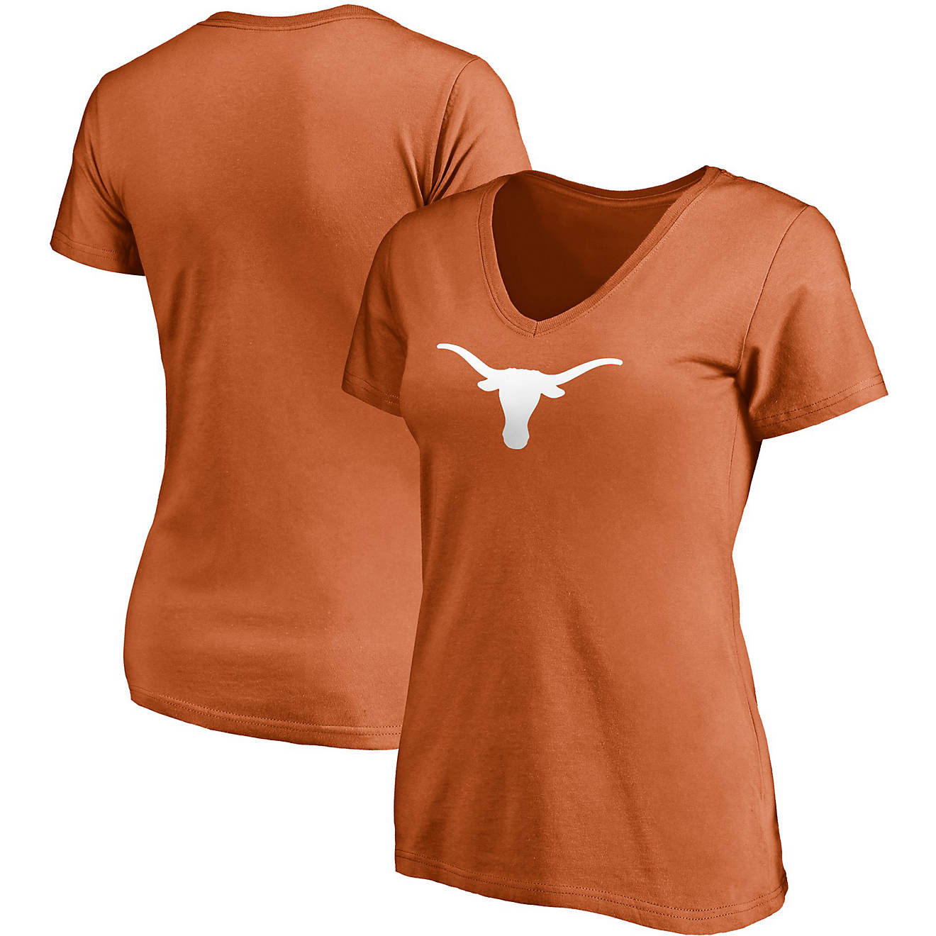 Fanatics Women's University of Texas Primary Logo V-Neck Short Sleeve T-shirt                                                    - view number 1