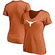 Fanatics Women's University of Texas Primary Logo V-Neck Short Sleeve T-shirt                                                    - view number 1 image