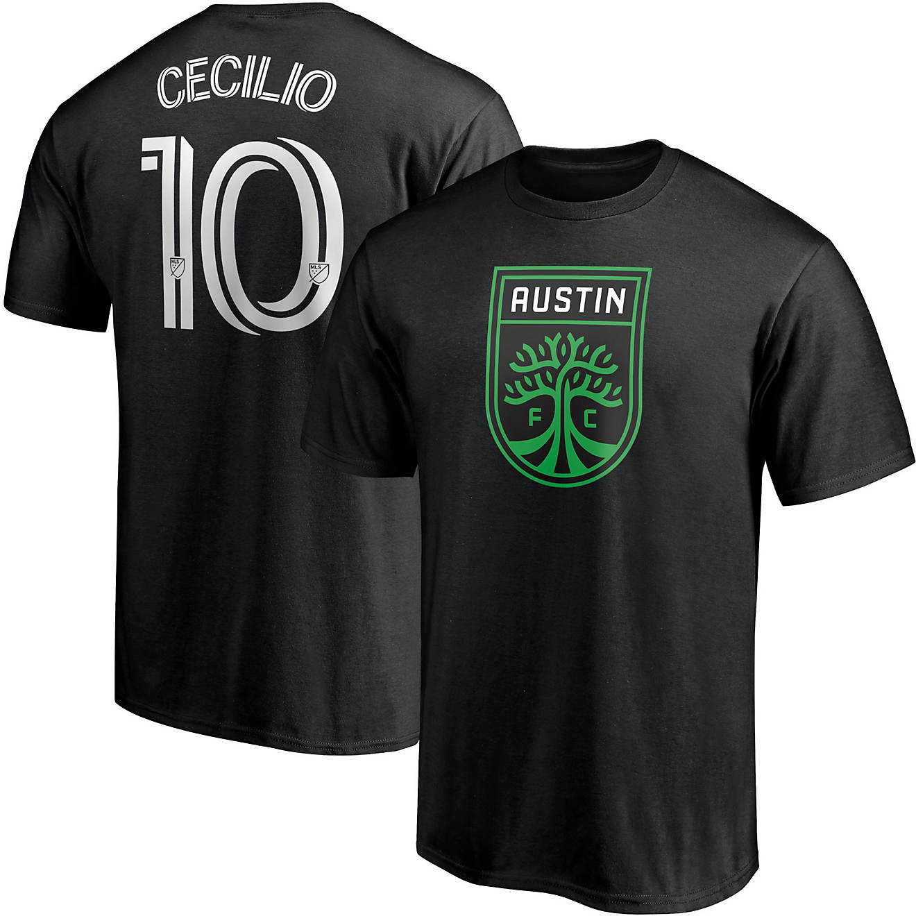 Fanatics Men's Austin FC Cecilio Domínguez #10 Stack Short Sleeve T-shirt                                                       - view number 1