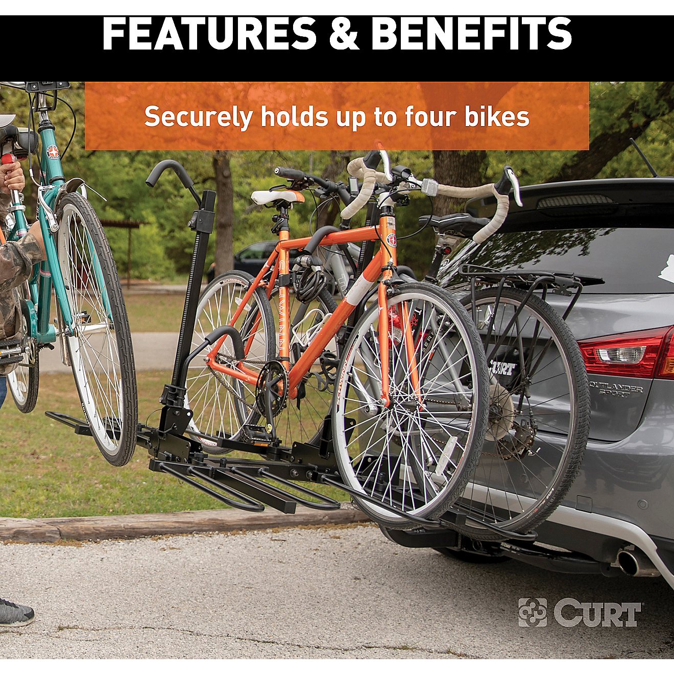 CURT Tray-Style Hitch-Mounted 4-Bike Rack                                                                                        - view number 6
