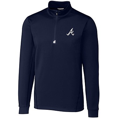 Cutter & Buck Men's Atlanta Braves Traverse Tall 1/2 Zip Pullover Shirt