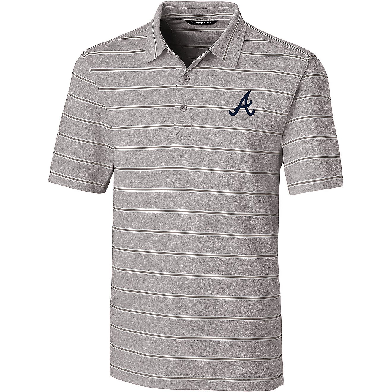 Cutter & Buck Men's Atlanta Braves Forge Heather Stripe Polo Shirt                                                               - view number 1
