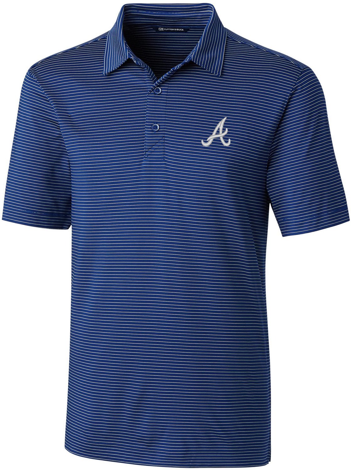 Cutter & Buck Men’s Atlanta Braves Forge Pencil Stripe Big Polo Shirt