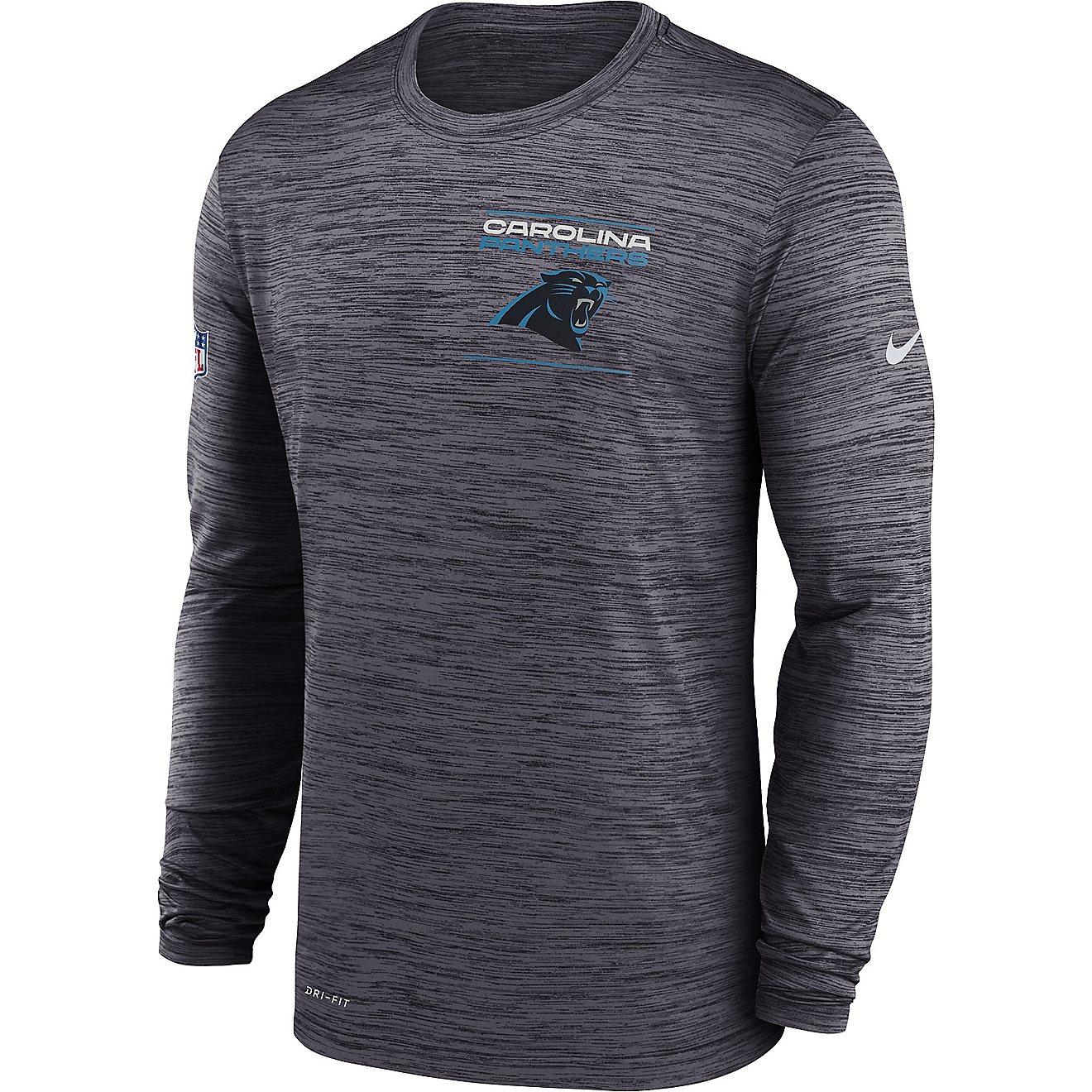 Nike Men's Carolina Panthers Velocity Sideline Long Sleeve Shirt | Academy