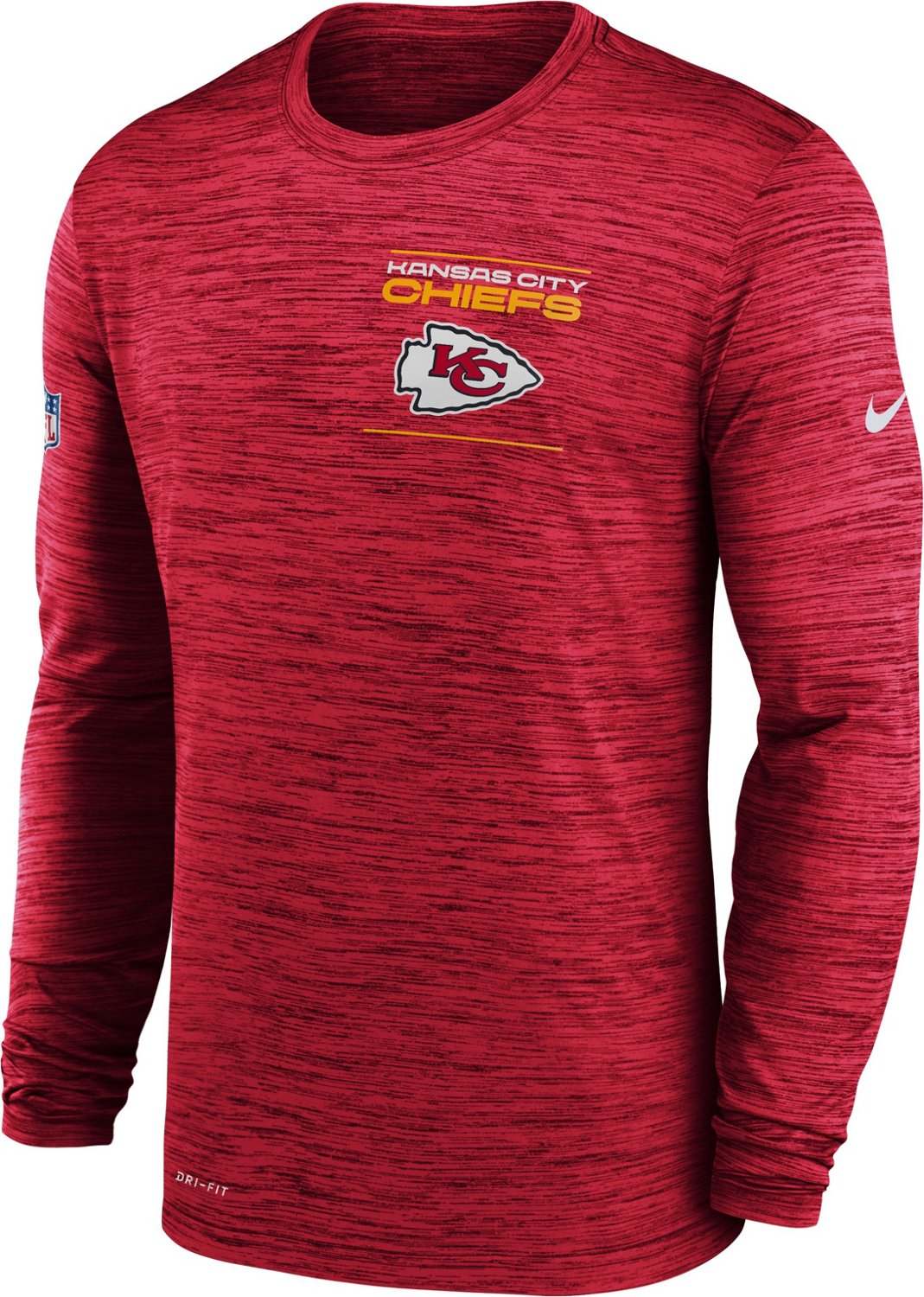 Nike Men's Kansas City Chiefs Velocity Sideline Long Sleeve Shirt | Academy