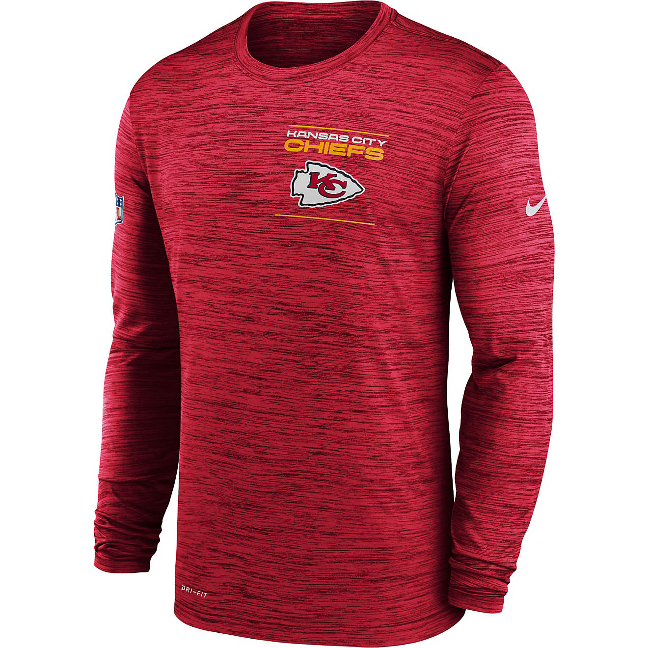 Nike Men's Kansas City Chiefs Velocity Sideline Long Sleeve Shirt | Academy