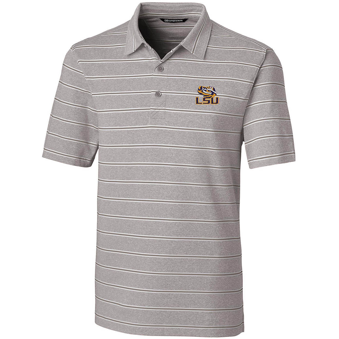 Cutter & Buck Men's Louisiana State University Forge Heather Stripe Polo                                                         - view number 1