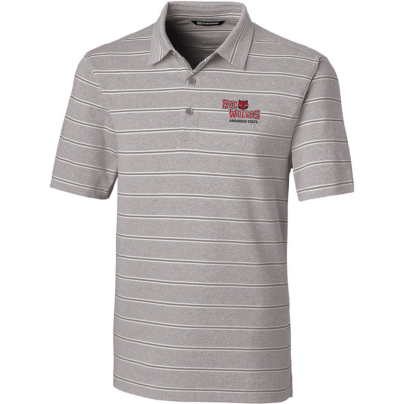 Cutter & Buck Men's Arkansas State University Forge Heather Stripe Polo                                                          - view number 1