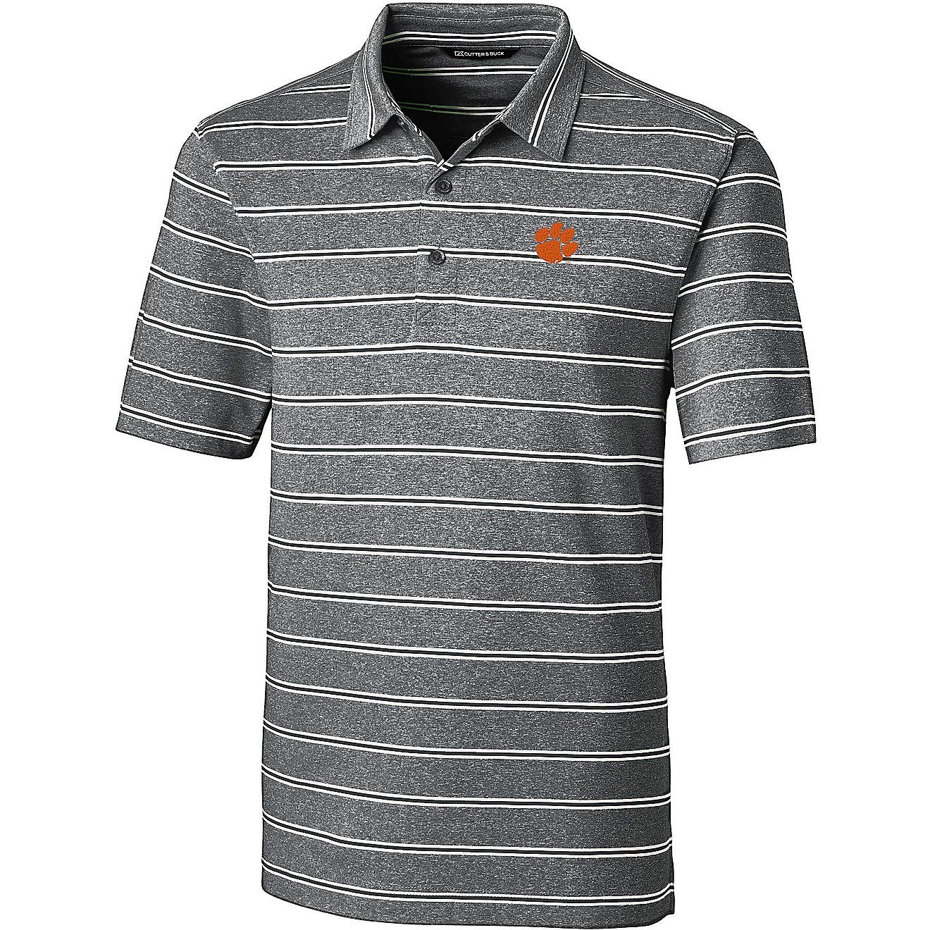 Cutter & Buck Men's Clemson University Forge Heather Stripe Polo                                                                 - view number 1