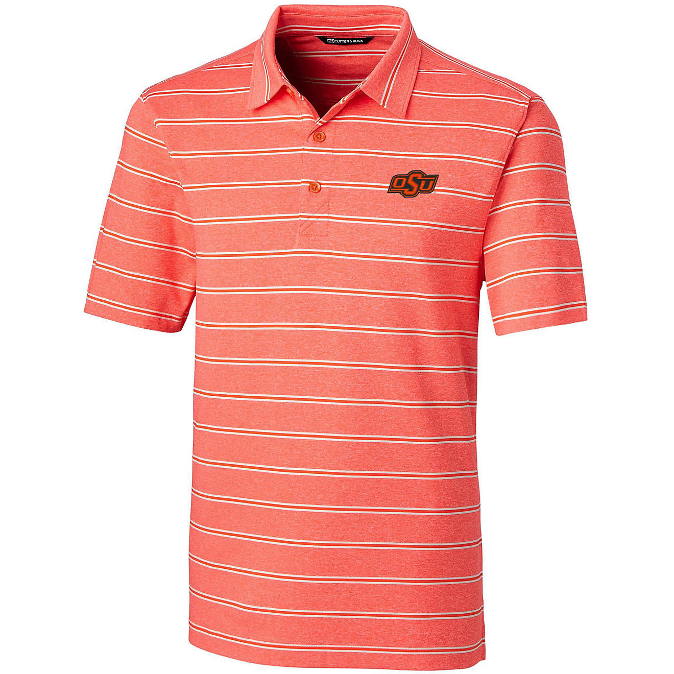 Cutter & Buck Men's Oklahoma State University Forge Heather Stripe Polo                                                          - view number 1