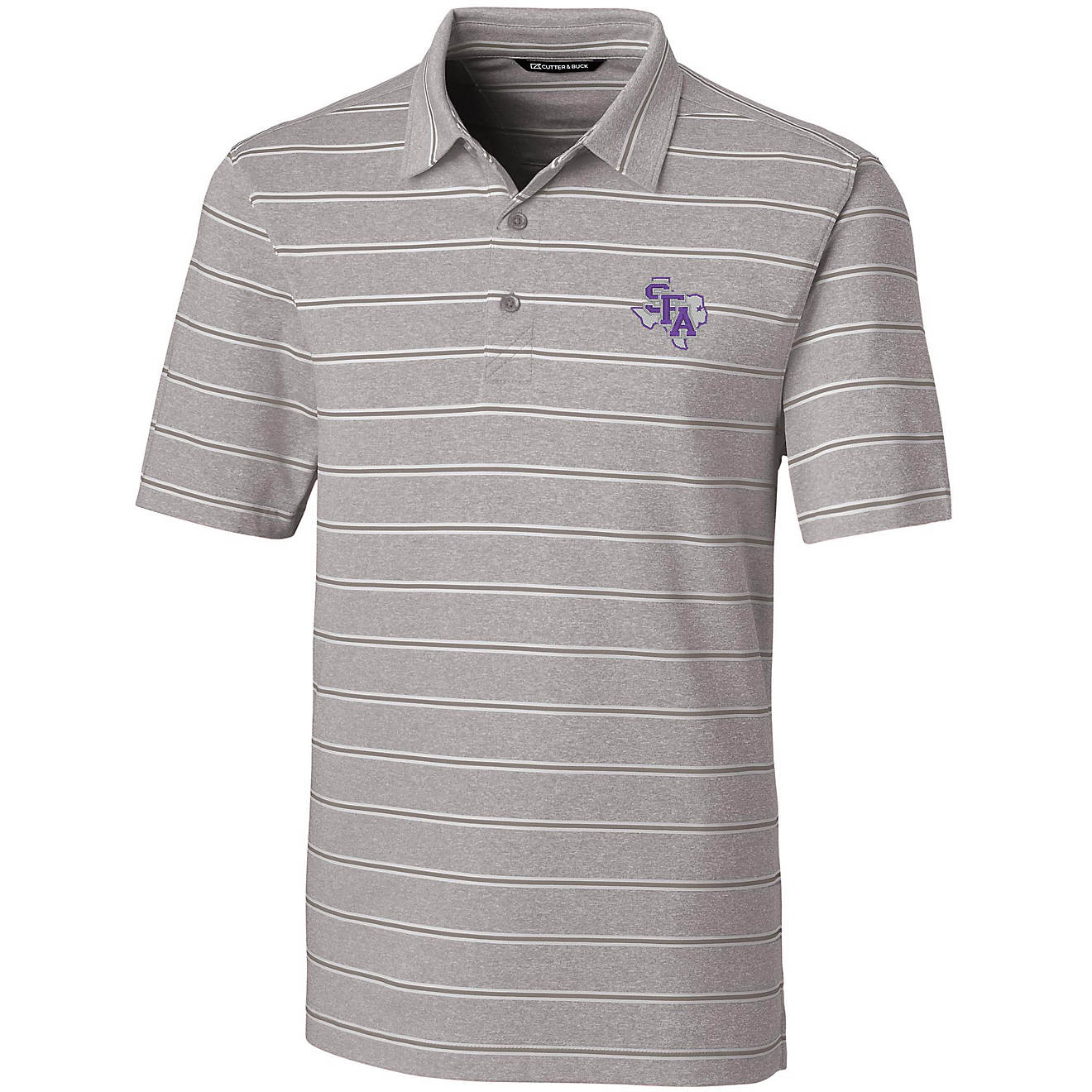 Cutter & Buck Men's Stephen F. Austin University Forge Heather Stripe Polo                                                       - view number 1