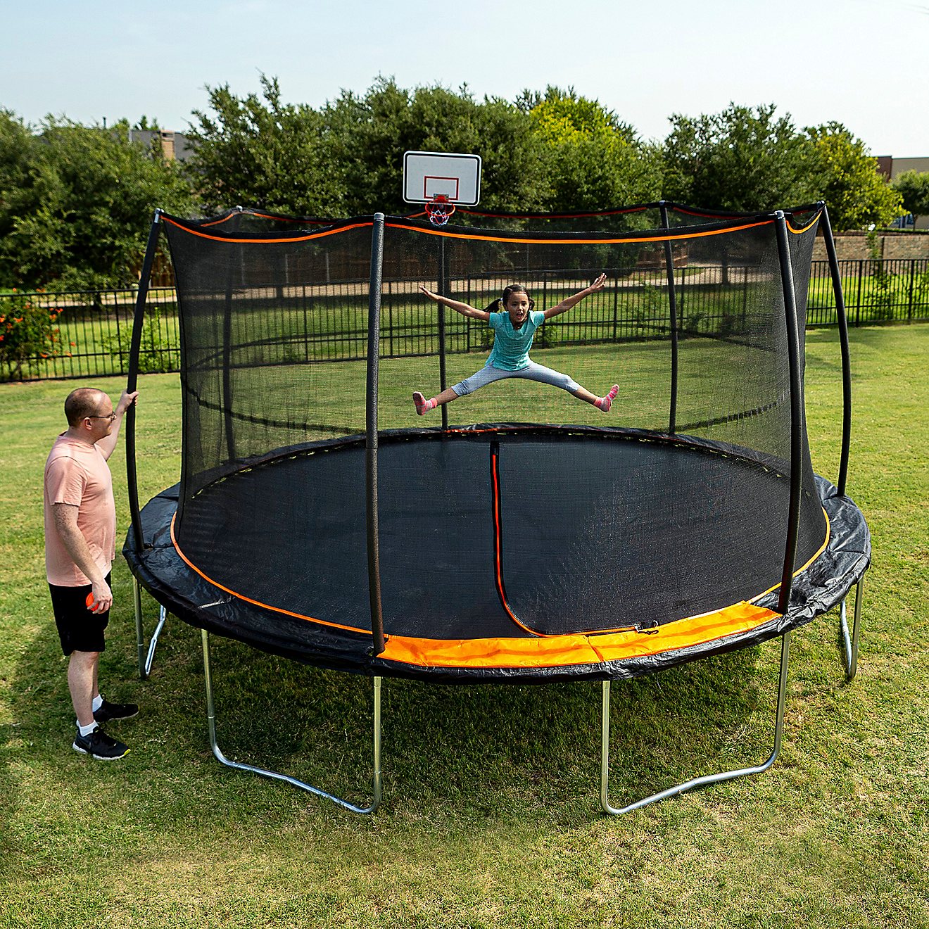 Jumpking 15 ft Round Trampoline with Basketball Hoop                                                                             - view number 3