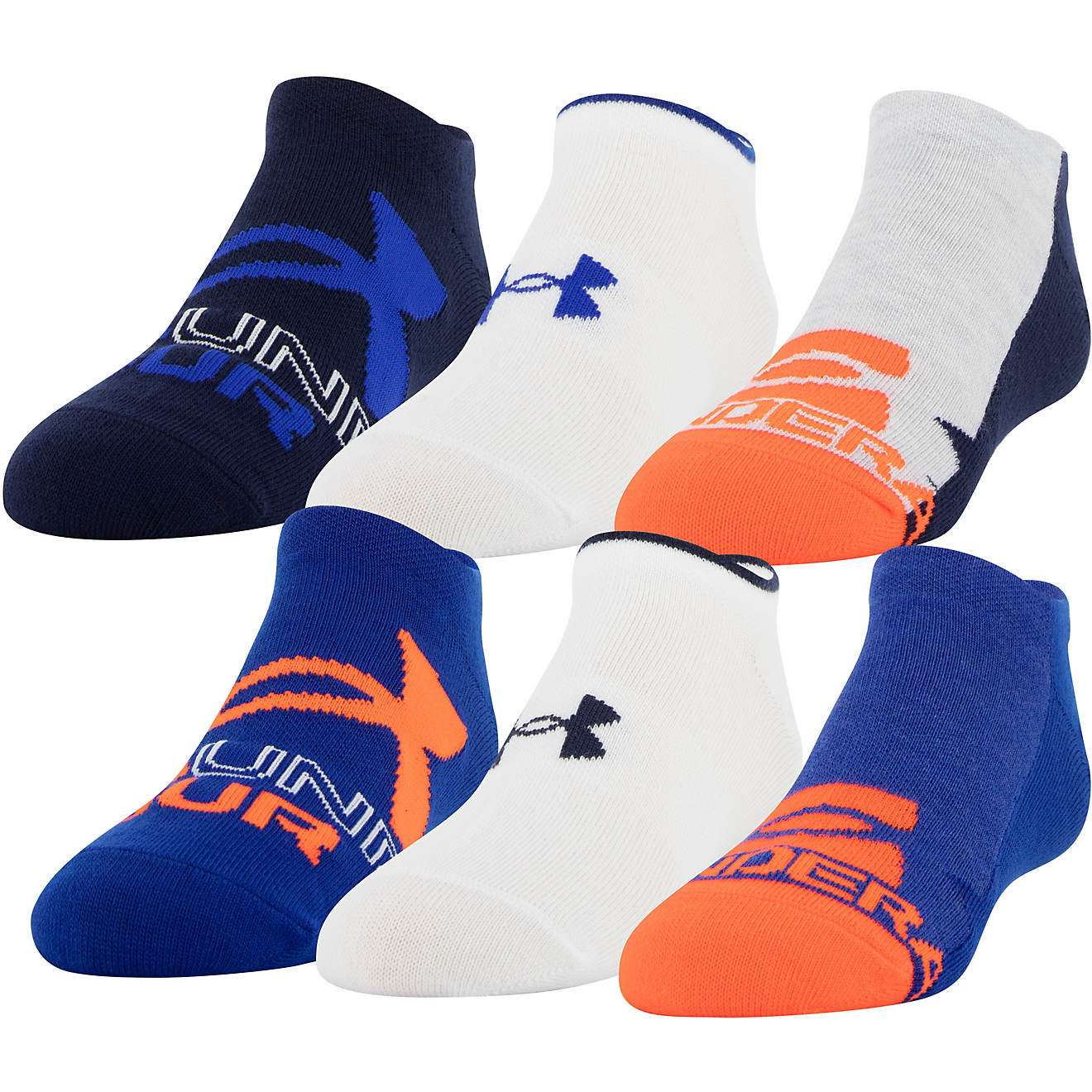 Under Armour Boys' Phenom No Show Training Socks 6-Pack                                                                          - view number 1