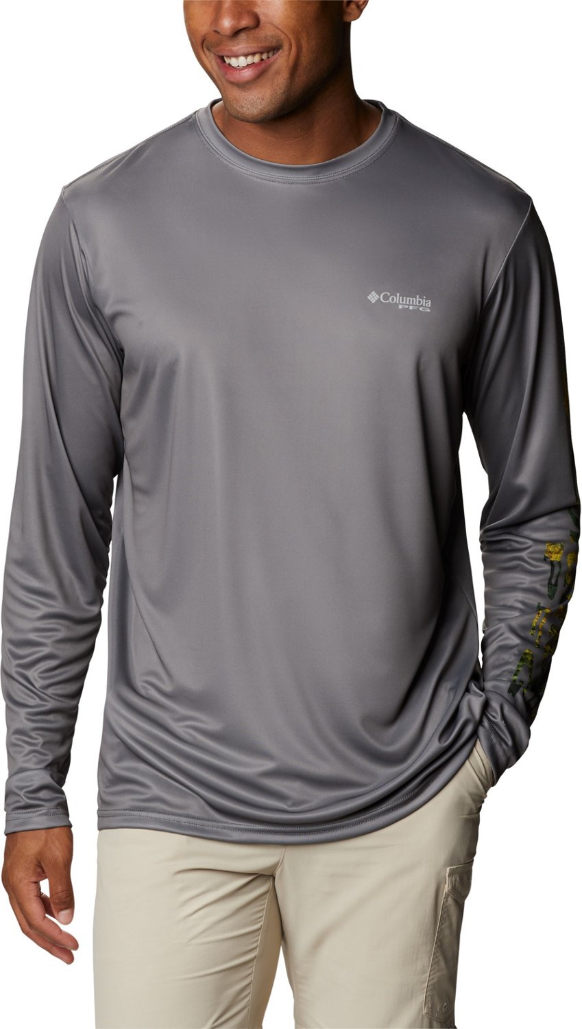 Columbia Terminal Tackle PFG Sleeve Long-Sleeve Shirt for Men - City Grey/Dorado Camo - S