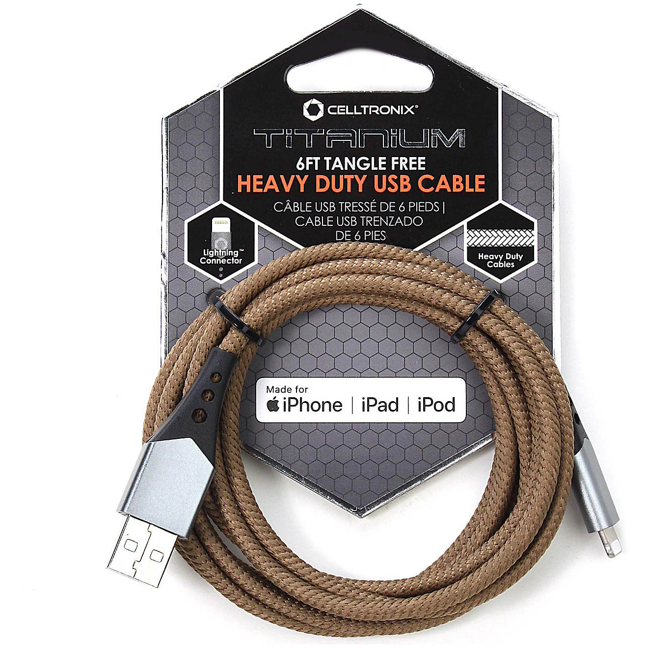 Celltronix Titanium Lightning 6 ft Braided Cable                                                                                 - view number 1