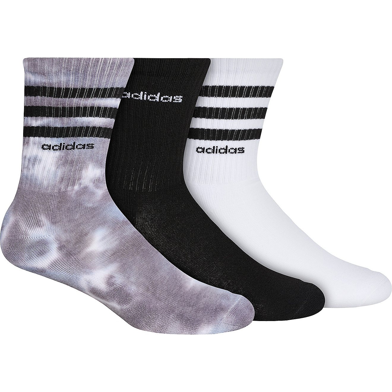 adidas Women's 3-Stripe 2-Color Wash Crew Sock 3 Pack                                                                            - view number 1