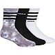 adidas Women's 3-Stripe 2-Color Wash Crew Sock 3 Pack                                                                            - view number 1 image