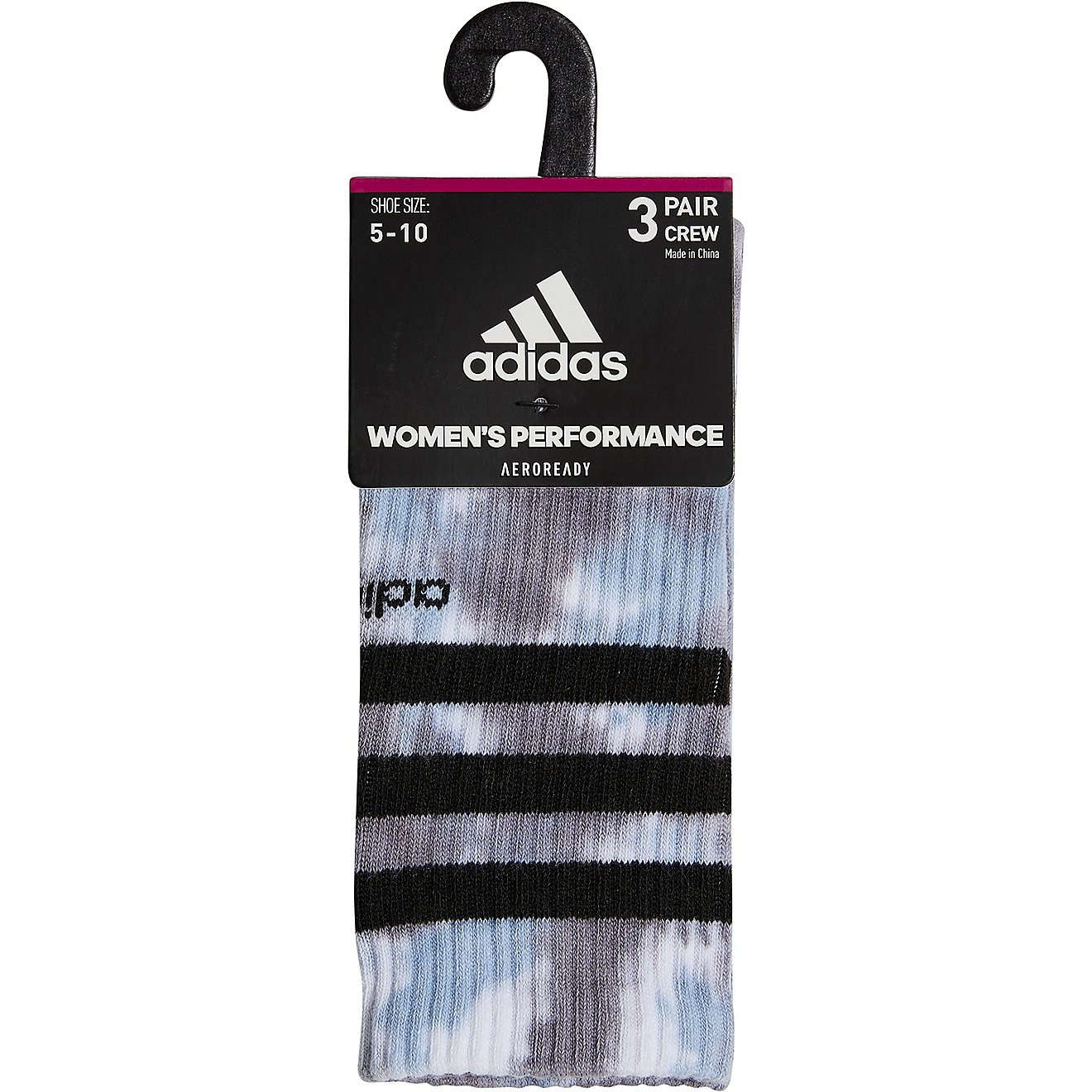 adidas Women's 3-Stripe 2-Color Wash Crew Sock 3 Pack                                                                            - view number 2