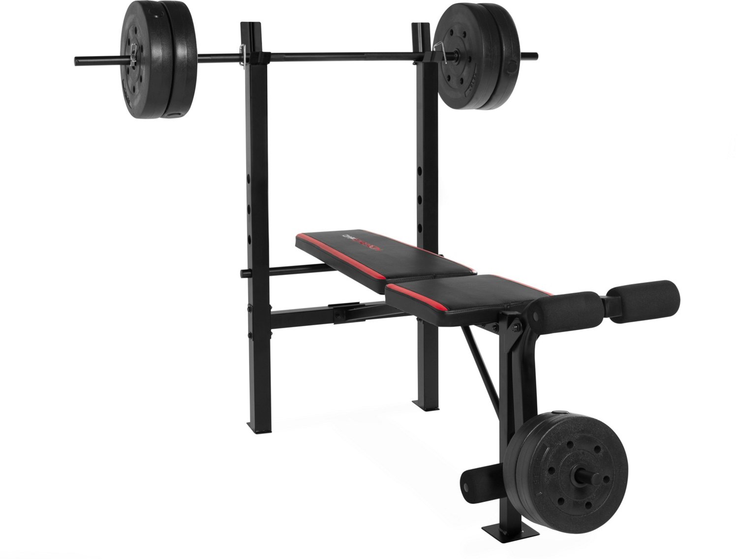 Cap Barbell Standard Bench With 100 Lb Weight Set Academy