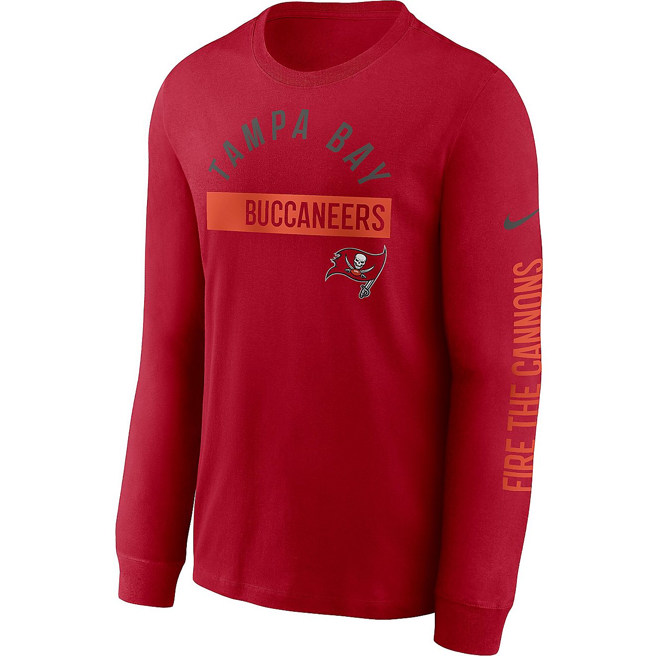 Nike Men's Tampa Bay Buccaneers Team Color Bar Long Sleeve Shirt                                                                 - view number 1