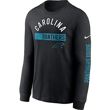 Nike Men's Carolina Panthers Team Color Bar Long Sleeve Shirt                                                                   