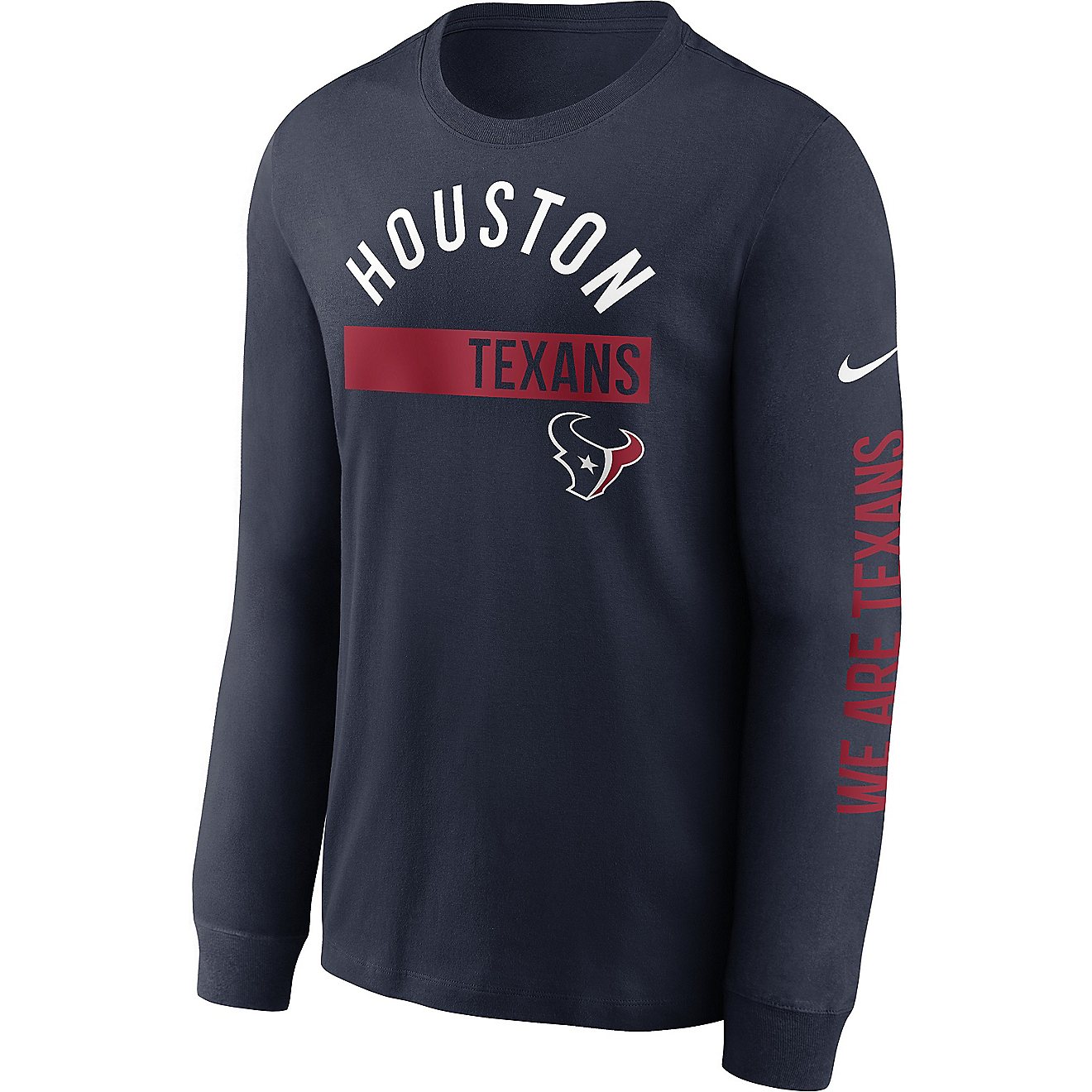 Nike Men's Houston Texans Team Color Bar Long Sleeve Shirt                                                                       - view number 1